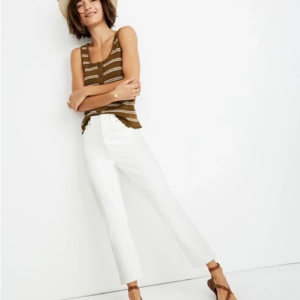 Madewell High-Rise Crop Boyjean – White - Picture 1 of 9